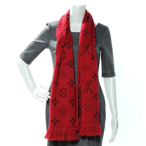 louis vuitton logomania scarf rubis ruby|LOUIS VUITTON Wool Silk Logomania Scarf Rubis.